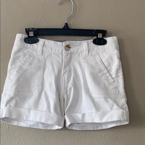 white jean shorts